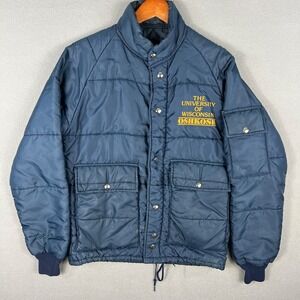 VTG Artex University of Wisconsin Oshkosh Puffer Jacket FIts Small Coat 80s USA‎